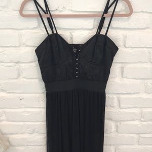 Rehab black maxi bodysuit dress